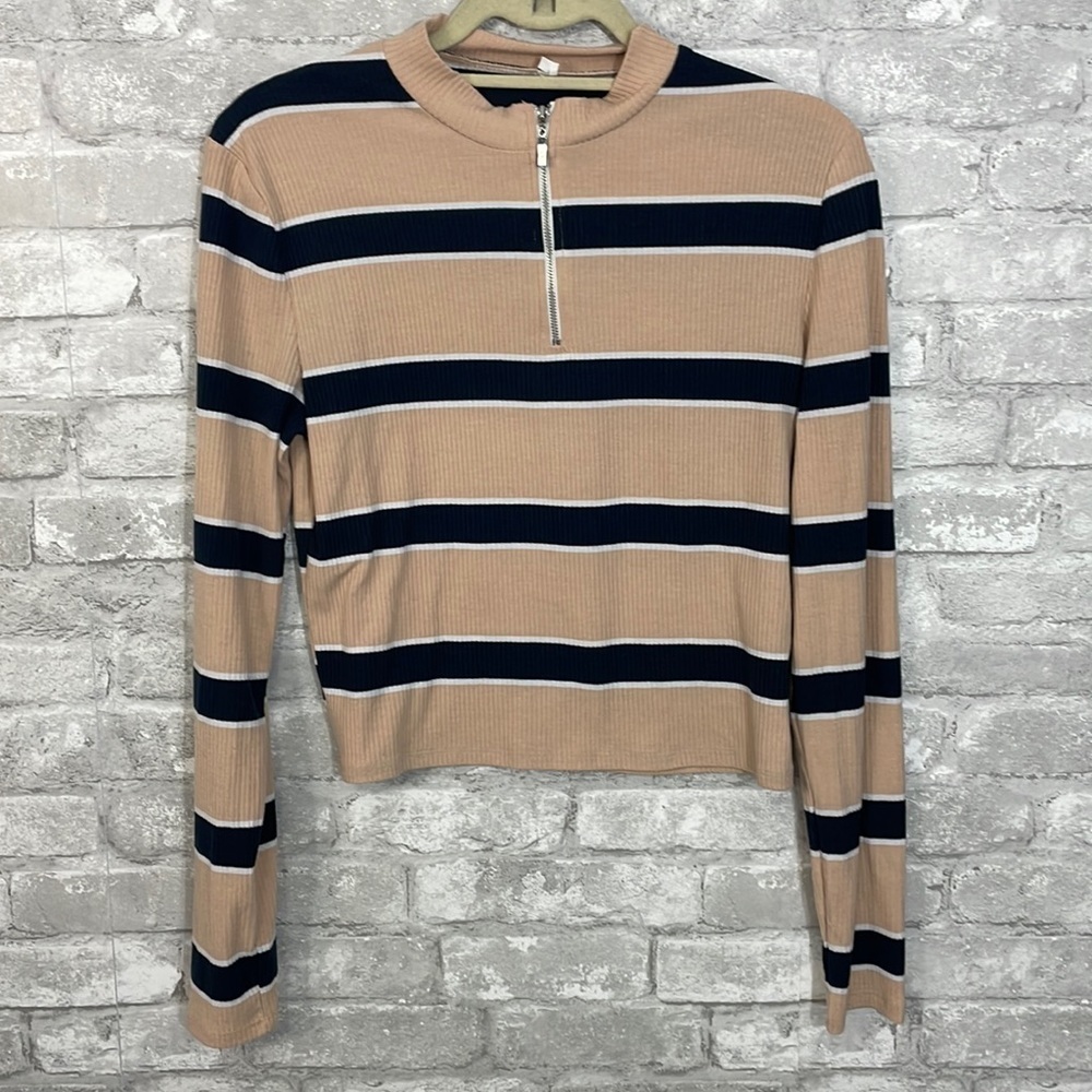 Me To We StripedCrop Top